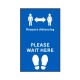 Social Distancing Floor Mat (60 x 95cm) "Please wait here"